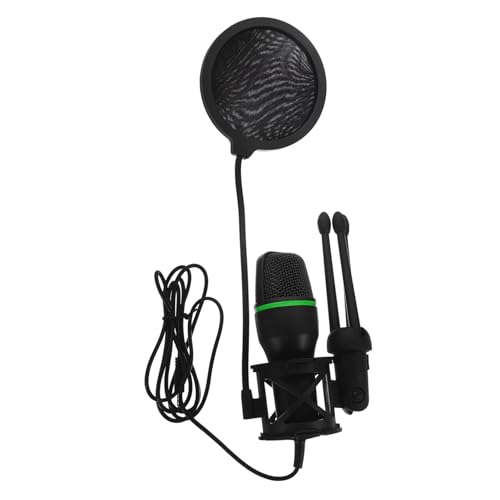 Yardwe 1Set Gaming USB Condenser Microphone for Noise Reduction Mic with Bracket Durable Design for Streaming Recording Studios Podcasts Black