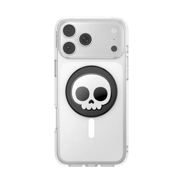PopSockets Agarre de teléfono para MagSafe, Soporte magnético, Huesos | Extraíble, para Kindle/Android/iPhone, con imán, gótico, calavera, gótico, teléfono, mujer