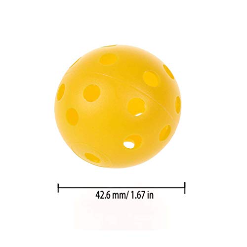 Golf Practice Balls Indoor Plastic Hollow Yellow Orange Value 12/24 Pack, Holes Ball For Kids Driving Range Swingn Home Use (Yellow, 12 Pcs) #TOP4