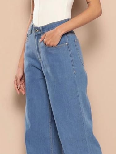 Image of Women's High Waist Denim Jeans | Straight, Relaxed, Wide Leg & Baggy Fit | High Rise Loose Oversized Denim Pants for Women | Comfortable Casual Everyday Wear | Oversized Woman baggys