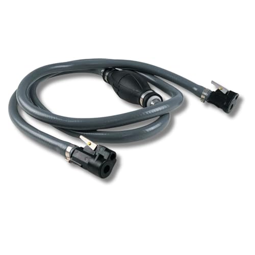 Five Oceans FO3099-C1 Marine Reinforced EPA/CARB Fuel Line with Primer Bulb for OMC, Johnson & Evinrude, 6 ft x 3/8 inches Hose, Compatible with Ethanol Blended Fuels