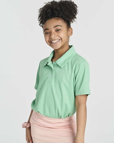 Real Essentials 3 Pack: Girls' Short Sleeve Performance Polo School Uniform(Ages 4-18)2
