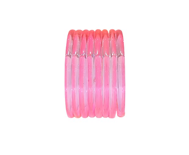 Image of Colorful Jelly Bangles Set of 8 - Transparent Candy Color Stackable Bracelets, Lightweight Fashion Accessories for Women & Girls