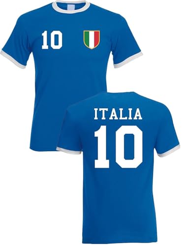 Herren T-Shirt Italien Trikot EM 2024 Italia mit eigenem Namen + Nummer -...