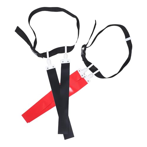POPETPOP Cinturones de Fútbol Bandera Ajustables 2 Piezas, Cinturón Entrenamiento Deportivo para Jóvenes y Adultos, Material Resistente, Diseño Liberación Rápida, Colores Rojo y Negro,