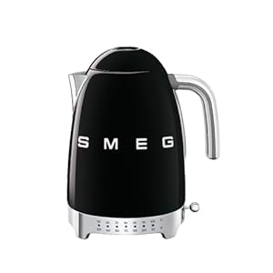Smeg 50s retro 7 cup stainless steel variable temperature electric kettle with 7 temperature settings led display swivel base and keep warm function black klf04blus  urban country home decor