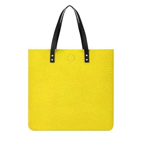 Tote bag voyage jaune grand sac à main shopper et sac à bandoulière pour femme 39x39cm