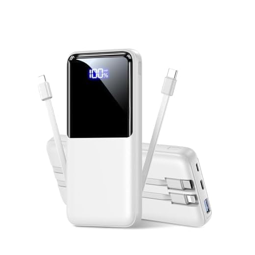 Portable Charger Power Bank - 15,000mAh Battery Pack Portable Phone Charger with Built in Cable 22.5W Fast Charging Powerbank Compatible with iPhone Android Samsung Phone, Travel Camping Essential