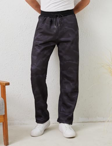 Image of Gihuo Men's Winter Fleece Pants Sherpa Lined Sweatpants Active Running Jogger Pants