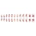 24 Pcs Cute Flower Press on Nails Pink French Tip False Nails Short Square Fake Nails with Flower Designs Oval Nail Tips Spring Reusable Stick on Nail Full Cover Glue on Nail for Women