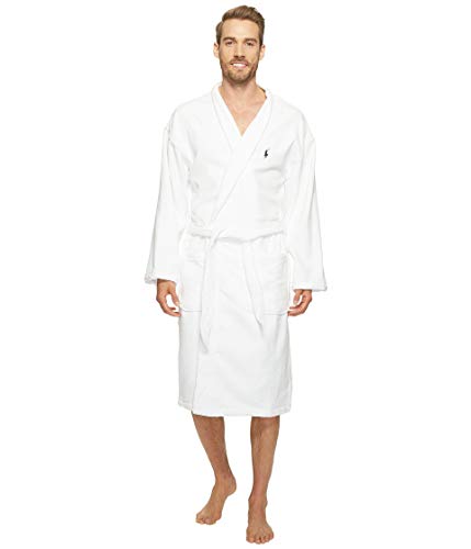 Polo Ralph Lauren Roupão quimono felpudo aveludado, Branco, Small / Medium