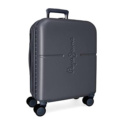 Pepe Jeans Highlight Maleta de Cabina Azul 40x55x20 cms Rígida ABS Cierre TSA Integrado 37L 2,74 kgs 4 Ruedas Dobles Extensible Equipaje de Mano