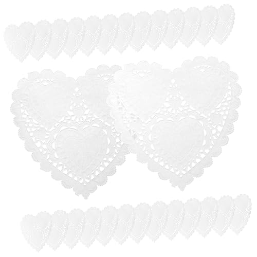 Garneck Heart Paper Doilies 300pcs Coasters for Dessert Table Cake Bread Coasters Elegant Party Decorations