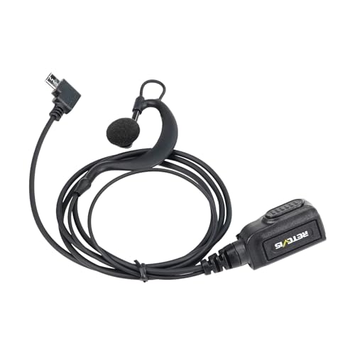 Retevis Eel001 Walkie Talkie Auriculars Pinganillos Walkie Talkie, G Forma Auricular-Micrófono con PTT Compatible con Radios Bidireccionales RB667 RB666 (2 Piezas)
