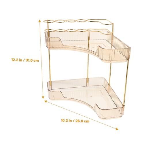 Étagère d'angle à 2 niveaux avec capacité de rangement renforcée pour petits espaces - 4