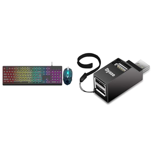 Image of Dyazo Wired Gaming Keyboard and Mouse Combo Static RGB Static Light (only 2 Modes on & Off) for Wind