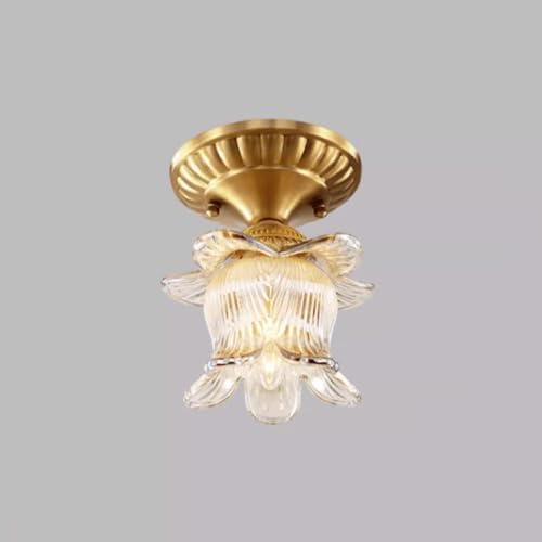 Luminaire encastré en laiton doré et verre nordique pour l'entrée de maison