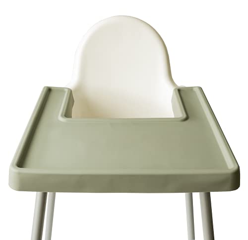 Image of You Little Cutie Full Cover Silicone Placemat for IKEA Antilop High Chair, BPA Free, Dishwasher Safe (Artichoke Green)