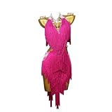 ZYDSN Vestidos de competición de baile latino con flecos falda de salsa para Samba Cha Cha Ballroom Performance Dancewear, B, S