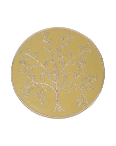 Image of Dakshya Industries Dining Table Mats Round PVC Set | 6 Waterproof Placemats (38 x 38 cm) + 1 Table Runner (91 x 33 cm) | Heat Resistant, Kitchen Decor (Nexovia)