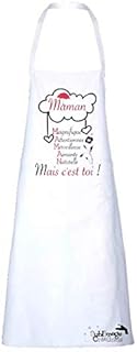 Sublimagecreations Coffret de Cuisine :Tablier de Cuisine Maman, Gant et manique Maman. Iidée Cadeau fête des mères ! (Tablier Adulte 71x85cm)