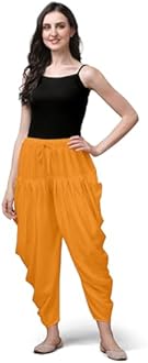 Mehrang Loose Fit Rayon Dhoti Pant for Women Patiala Slawar Bottom Wear Harem Pants, Waist Free Size (26 Inch to 38 Inch)