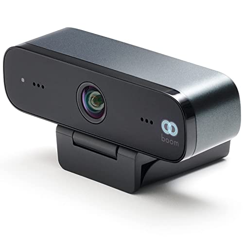 Zoom Certified, Boom MINI 1080P Full HD Webcam, USB Plug&Play, Dual Noise Canceling Mics, 4K Glass Lens, 90-Degree Wide Angle, Light Correction, Video Calling, Streaming, PC/Mac/Laptop/MacBook/Tablet
