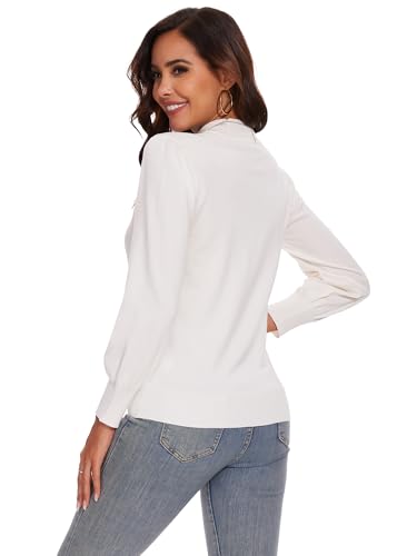 Image of Spicy Sandia Women's Long Sleeve Mock Turtleneck Sweaters | Lantern Sleeve, 2026 Fall Winter Trendy, Capsule Wardrobe Staple