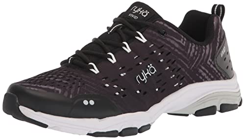 Ryka Women's Vivid RZX Sneaker, Black/White, 6.5 UK