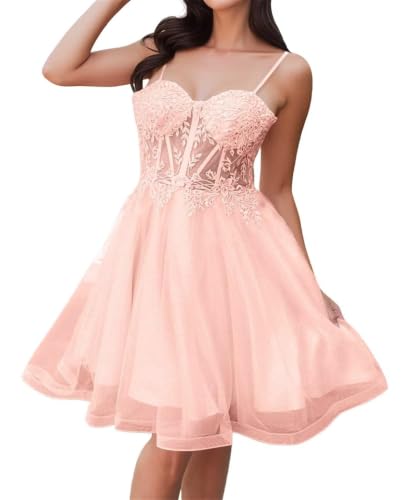 Robe de bal courte en tulle bouffante à paillettes col V pour ados Quinceanera