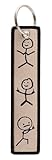Pinstant Funny Stick Figure Drawing Flipping Bird Middle Finger Keychain Key Tag Chain Fob Ring