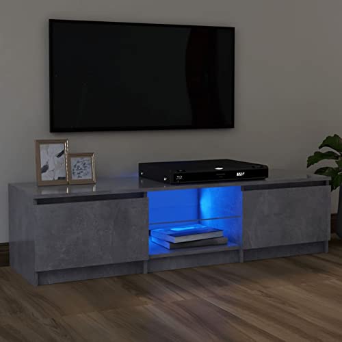 Meuble TV gris béton à LED pour des soirées cinéma immersives