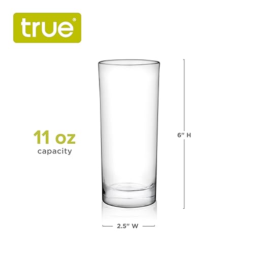 True Highball Glasses, Tall Glass Tumbler for Cocktails, Mojito Iced Tea Juices, Soda Water Drinking Cups, Kitchen Glassware, Home Bar, 11 oz Set of 4 - Image 4