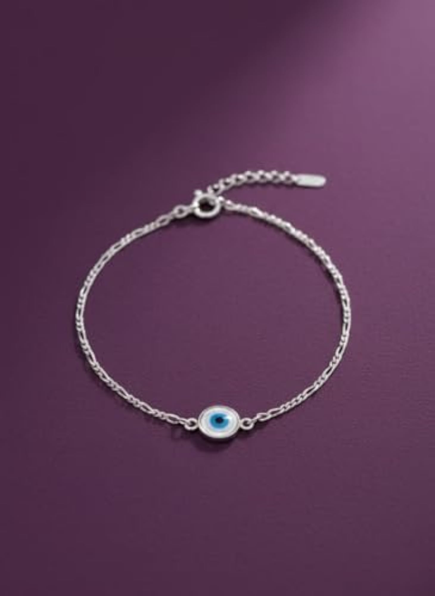 925 Sterling Silver Evil Eye Bracelet for Women
