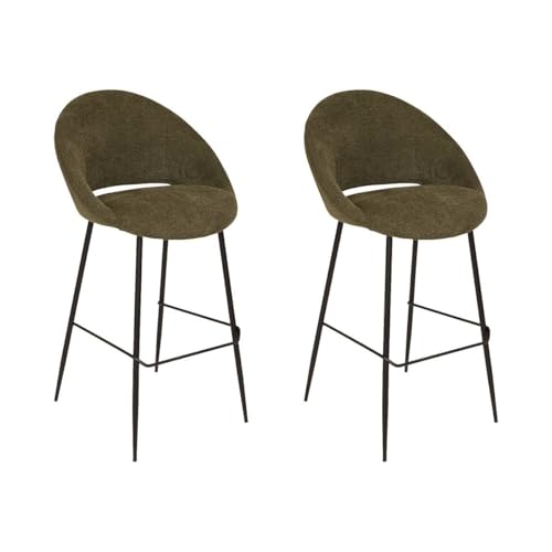 Atmosphera - Lot de 2 Tabouret de Bar amago Vert cèdre 54x52cm