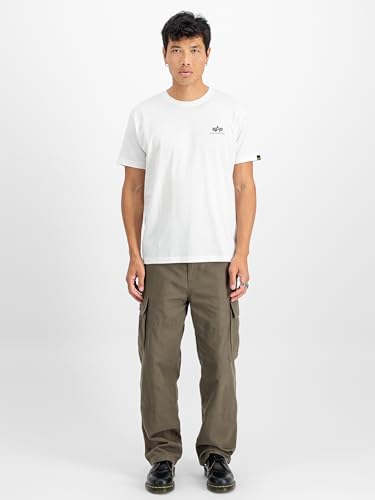 ALPHA INDUSTRIES Herren Basic T Small Logo Kurzarm Shirt, White, 4XL – Ansicht 3