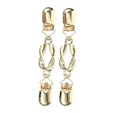 BESPORTBLE 2 clips para suéter con botón de bufanda, clips de cárdigan clips, broches para mujer, broches para ropa, alfileres de cuello para vestidos de aleación, dorado