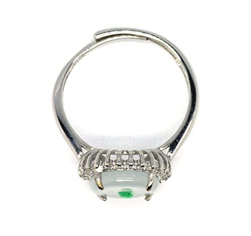 Image of Type A Certified Natural Jadeite Jade 925 silver Inlay Ring Series