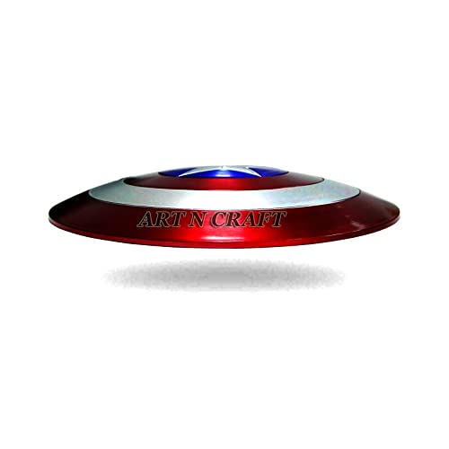 Image of ART N CRAFT 22-Inch Red Metal Comic Shield Prop Replica for Cosplay and Gifting | Avengers Style Collectible with Adjustable Belt | Home Decor Display Piece for Fans and Movie Lovers