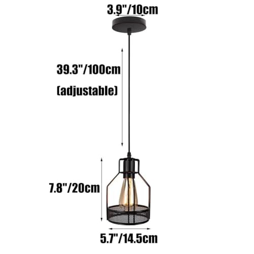 Suspension industrielle métallique au design rétro soigné - 3