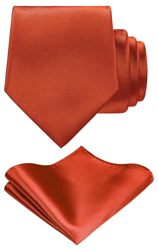 Image of TIE G Solid Satin Woven dyed Color Formal Black Necktie and Pocket Square Sets in Gift Box
