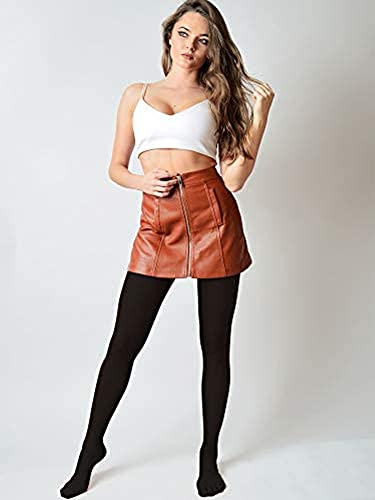 Geyoga 4 Pairs Colored Tights for Women Solid Footed Opaque Tights Pack 3 D/100 D Pantyhose Thigh High Stockings4