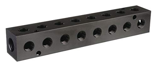 Manifold, Metal, NPT, 1/2 in, 8-3/4 in. L