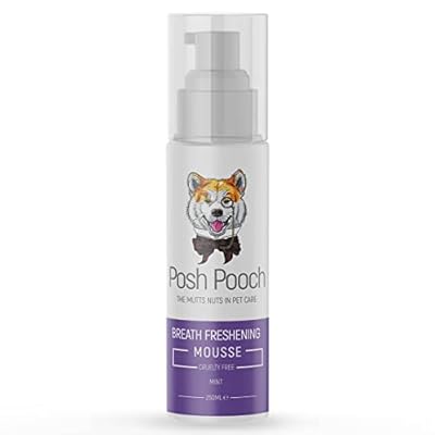 Breath Freshener For Dogs Posh Pooch ® Dental Mousse - 250ml Mint Foam to Promote Healthy Dog Teeth And Gums, Dog Teeth Cleaning, Smelly Breath Eliminator, Dog Oral Care, Dog Breath Mouthwash Mousse