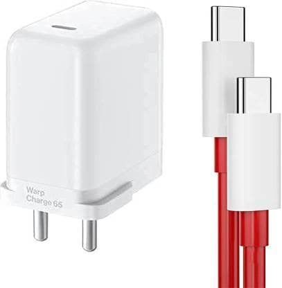 Image of 65W Super Voov Power Adapter Charger with C to C Cable Compatible for OnePlus 12 /12R /11 /11R /10 /10R, Nord CE 3 Lite 5G, Nord 2T 5G, Nord CE 2 Lite 5G, Nord 5G (Adapter & Cable), White