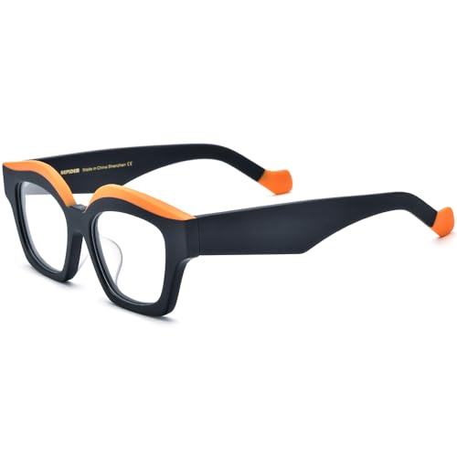 Image of HEPIDEM Multicolor Acetate Glasses Frame Women Oversize Vintage Round Eyeglasses Optical Spectacles 9271