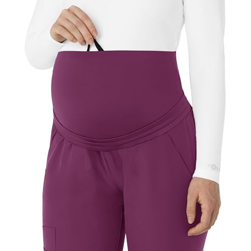 Carhartt Force Essentials Women's Maternity Jogger Scrub Pant, Wine, 3XL - image 3