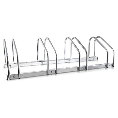 Hillington 2, 3, 4, 5 Bike Floor Or Wall Mount Bicycle / Galvanised Cycle Rack Storage Locking Stand Great For Garage, Garden Or Shed And For Security (Three Bikes) Cover