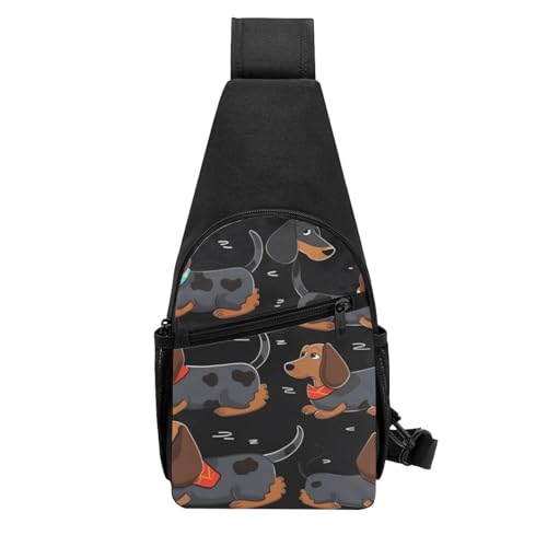 Mochila Sling Crossbody Negro para Senderismo