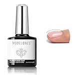 modelones Builder Gel for Nails, Jelly Pink 6 in One Nude Rubber Base Coat Strengthen Apex Building Extension Long Last Protect Soak Off Color Base Gel Manicure for Fragile Nails Art DIY Home Top Coat